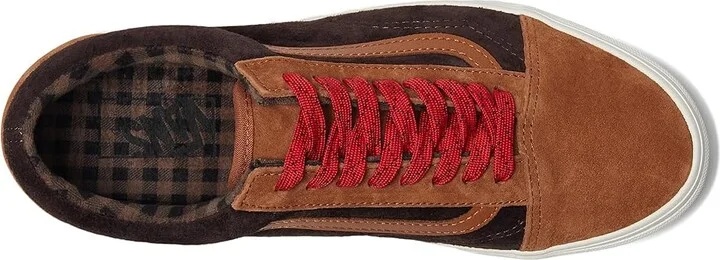 Vans Old Skool Shoes Pig Suede Plaid Glazed Ginger : Men's 7 - Women's 8.5 Medium, Canvas/Rubber/Suede - Image 2