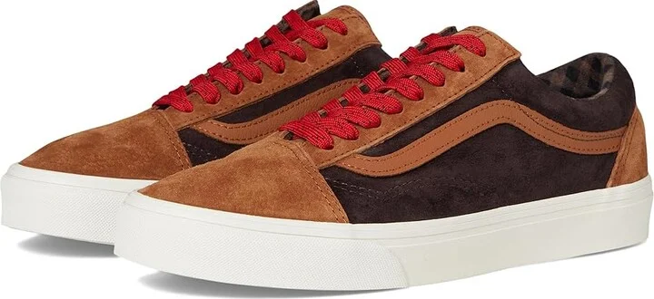 Vans Old Skool Shoes Pig Suede Plaid Glazed Ginger : Men's 7 - Women's 8.5 Medium, Canvas/Rubber/Suede