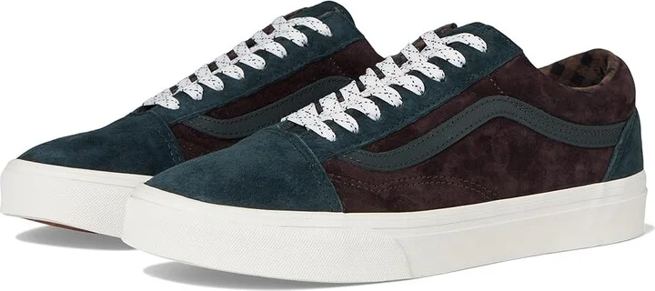 Vans Old Skool Shoes Pig Suede Plaid Scarab : Men's 6 - Women's 7.5 Medium, Canvas/Rubber/Suede