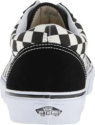 Vans Old Skool Shoes (Primary Check) Black/White : Men's 14 - Women's 15.5 Medium, Canvas/Rubber/Suede - Image 5