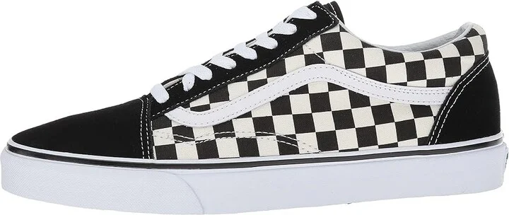 Vans Old Skool Shoes (Primary Check) Black/White : Men's 14 - Women's 15.5 Medium, Canvas/Rubber/Suede - Image 7