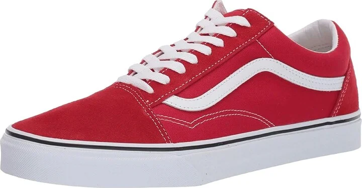Vans Old Skool Shoes Racing Red/True White : Men's 10.5 - Women's 12 Medium, Canvas/Suede - Image 2