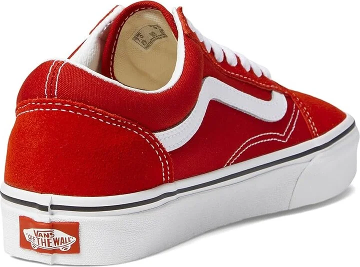 Vans Old Skool Shoes Racing Red/True White : Men's 10.5 - Women's 12 Medium, Canvas/Suede - Image 5