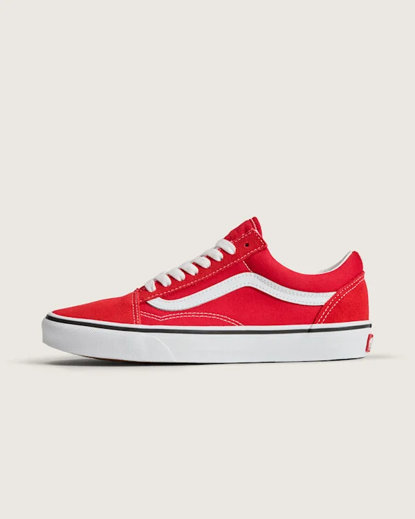 Vans Old Skool Shoes (Racing Red / White) - 3.5 Boys 5.0 Women