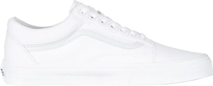 Vans Old Skool Shoes True White : Men's 6.5 - Women's 8 Medium, Canvas/Leather/Suede - Image 8