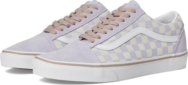 Vans Old Skool Skate Shoes Checkerboard Evening Haze : Men's 10.5 - Women's 12 Medium, Canvas/Rubber/Suede