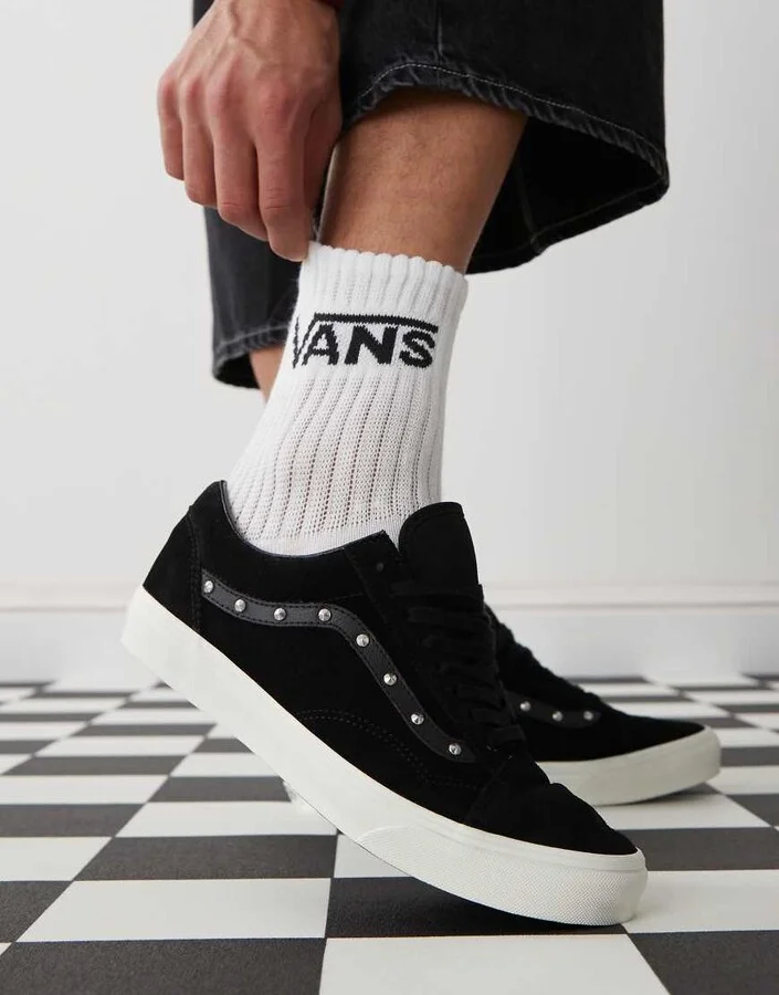 Vans Old Skool sneakers in black with spike detail