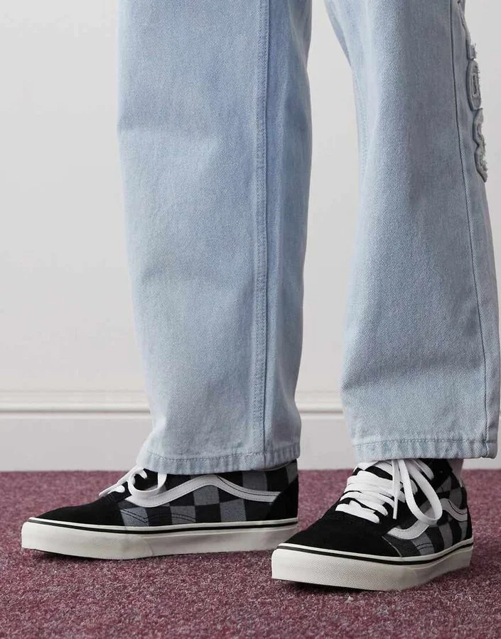 Vans Old Skool sneakers in gray checkerboard - Image 2