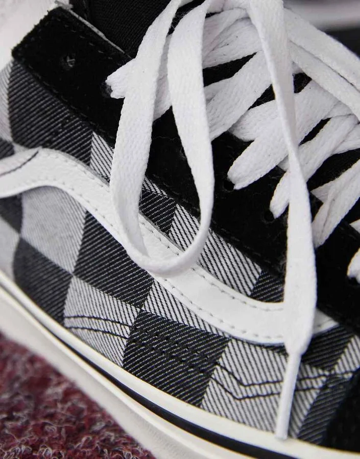 Vans Old Skool sneakers in gray checkerboard - Image 3