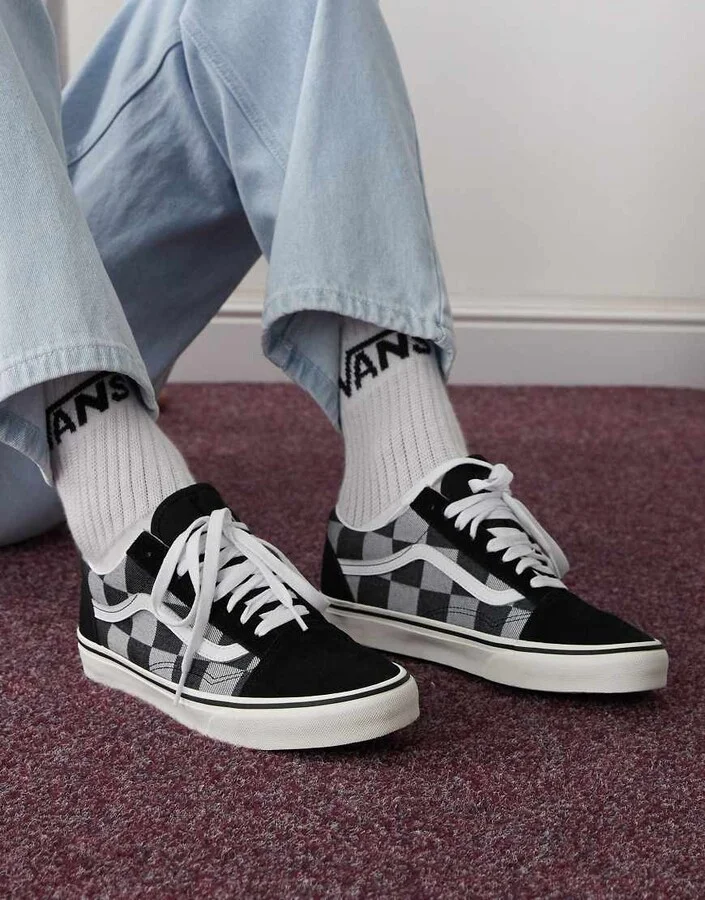 Vans Old Skool sneakers in gray checkerboard
