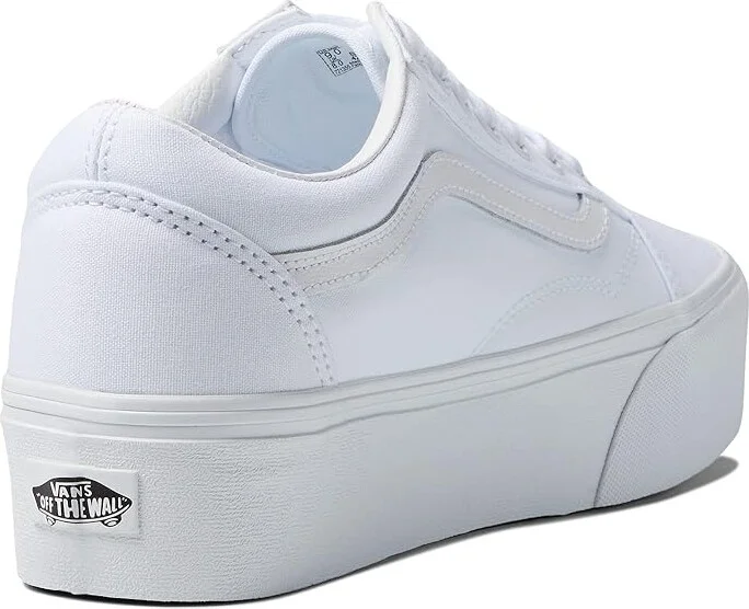 Vans Old Skool Stackform Shoes True White : Men's 3.5 - Women's 5 Medium, Suede/Canvas - Image 4
