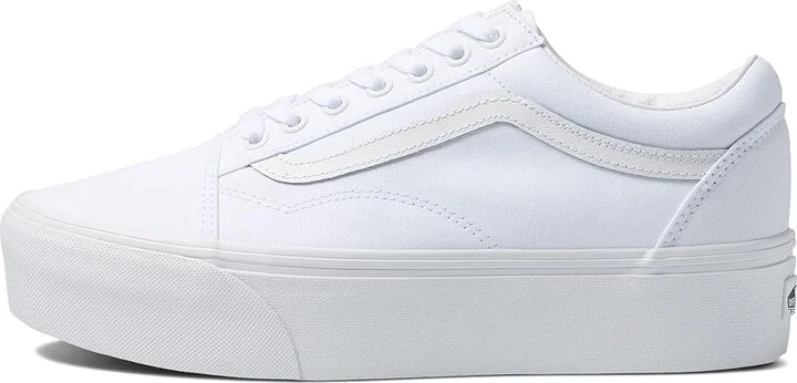 Vans Old Skool Stackform Shoes True White : Men's 3.5 - Women's 5 Medium, Suede/Canvas - Image 6