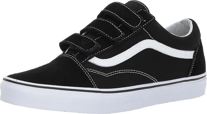 Vans Old Skool V Skate Shoes (Suede/Canvas) Black/True White : Men's 3.5 - Women's 5 Medium, Canvas/Leather/Suede - Image 2