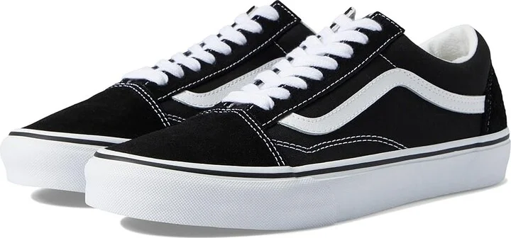 Vans Old Skool Wide Shoes Black/True White : Men's 7 - Women's 8.5 Wide, Canvas/Suede