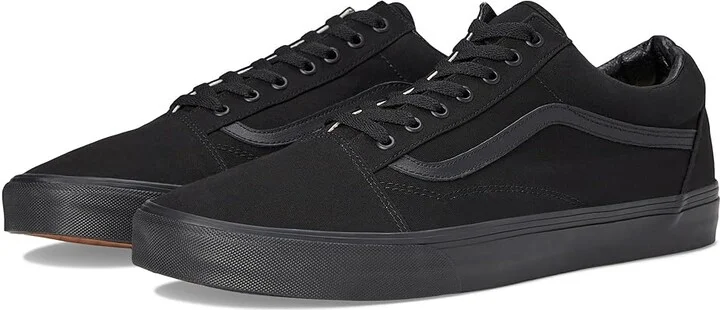 Vans Old Skool Wide Shoes Canvas Black/Black : Men's 9.5 - Women's 11 Wide, Canvas/Suede