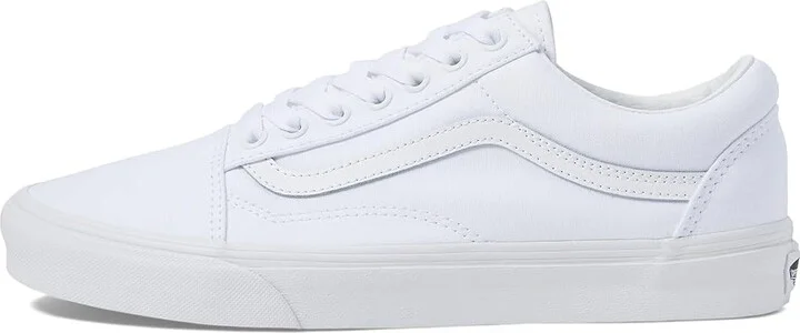 Vans Old Skool Wide Shoes Canvas True White : Men's 5.5 - Women's 7 Wide, Canvas/Suede - Image 6