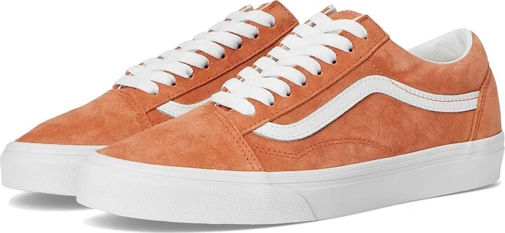Vans Old Skooltm Athletic Shoes Pig Suede Carnelian : Men's 5.5 - Women's 7 Medium, Leather/Suede