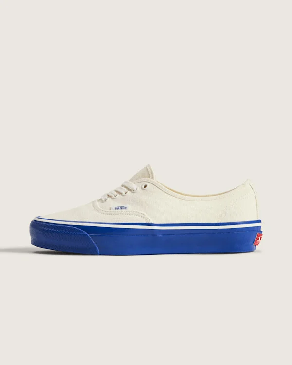 Vans Premium Authentic Duck Canvas Shoes (White / Blue) - 4.5 Boys 6.0 Women
