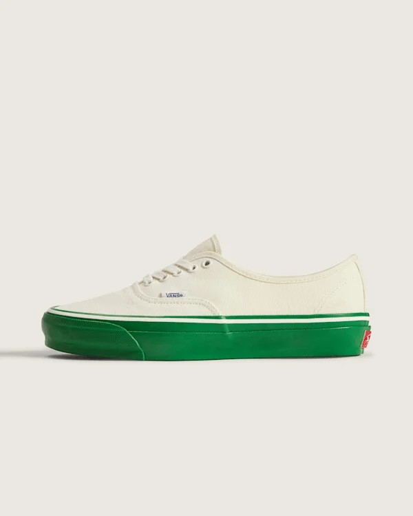 Vans Premium Authentic Duck Canvas Shoes (White / Green) - 8.0 Men 9.5 Women