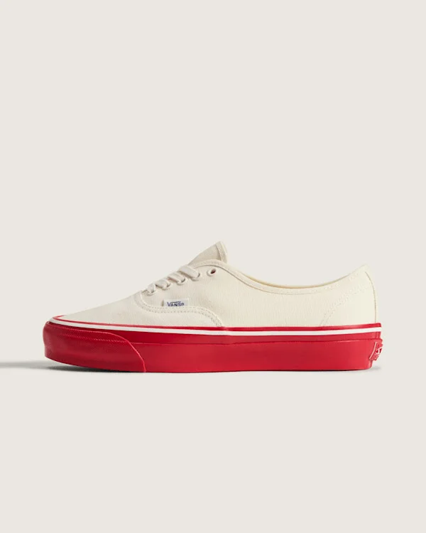 Vans Premium Authentic Duck Canvas Shoes (White / Red) - 3.5 Boys 5.0 Women