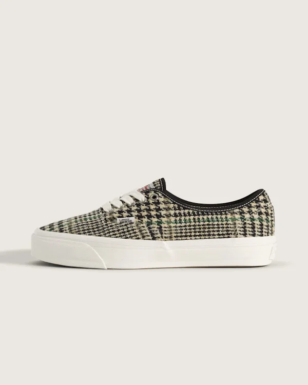 Vans Premium Authentic Harris Tweed Shoes (Black / White) - 3.5 Boys 5.0 Women