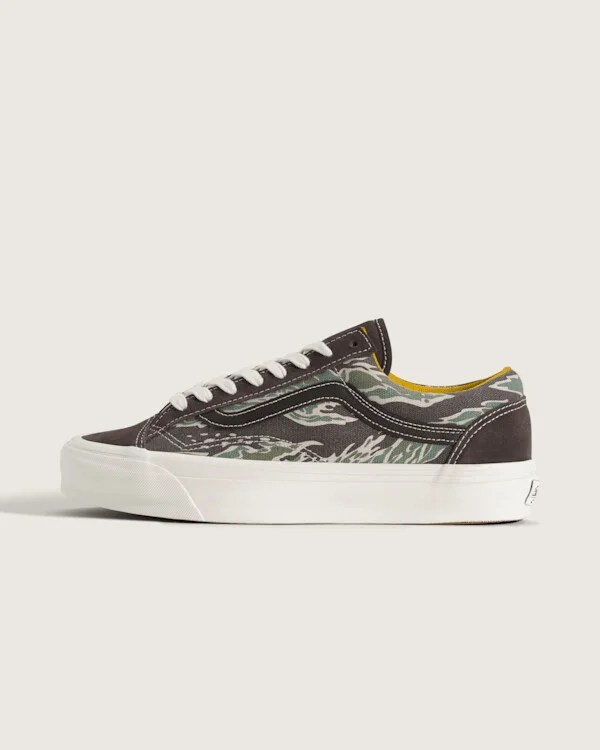 Vans Premium Old Skool Shoes (Tiger Green / After Dark Brown) - 4.5 Boys 6.0 Women