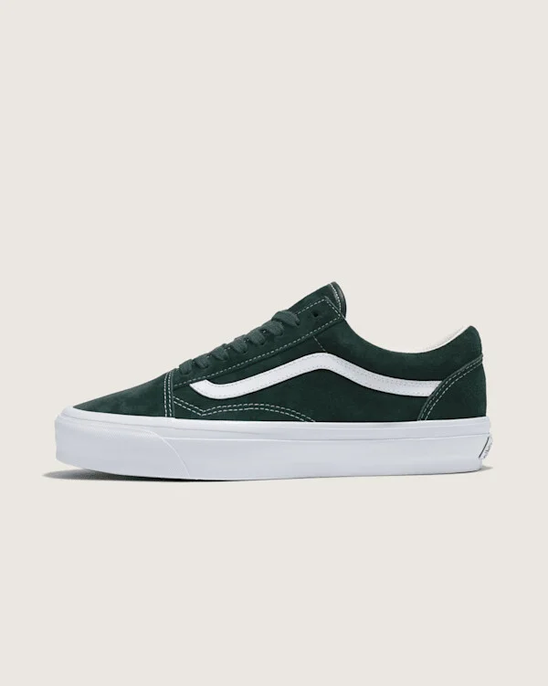 Vans Premium Old Skool Suede Shoes (Scarab Green) - 4.5 Boys / 6.0 Women