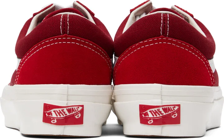 Vans Red Premium Old Skool Suede Sneakers - Image 2