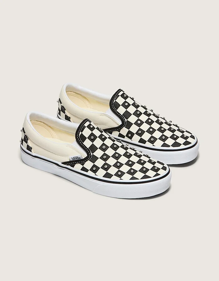 VANS Rhinestone Classic Checkerboard Womens Slip-On Shoes - Image 2