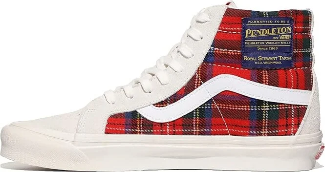 Vans Sk8-Hi 38 DX Athletic Shoes (Anaheim Factory) Pendleton/Royal Stewart Tartan : Men's 4.5 - Women's 6 Medium, Leather/Textile - Image 4