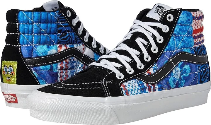 Vans Sk8-Hi 38 DX PW Shoes (Spongebob) Sandy Liang/Patchwork : Men's 4 - Women's 5.5 Medium, Leather/Textile