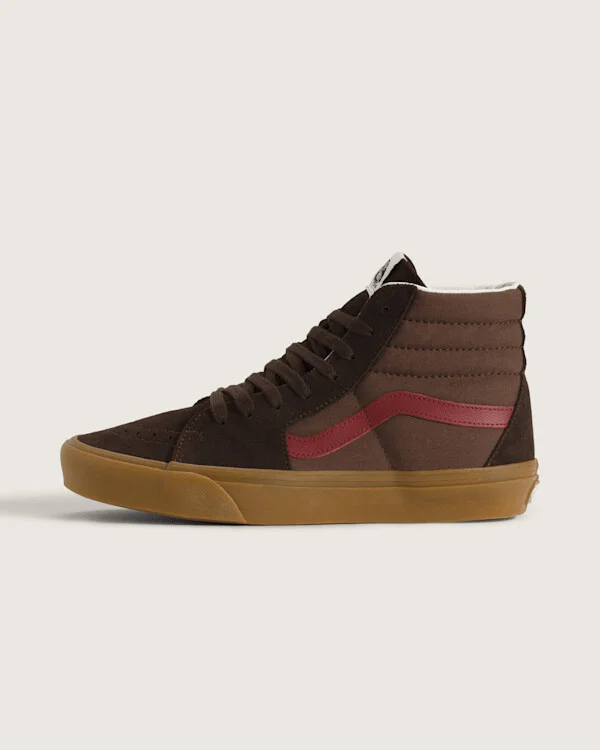 Vans Sk8-Hi Gum Shoes (Brown) - 3.5 Boys / 5.0 Women