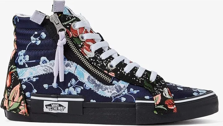 Vans SK8-Hi Reissue Cap (Florals) Women's Shoes Brocade/Black : 7.5 B - Medium, Suede/Canvas - Image 2