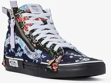 Vans SK8-Hi Reissue Cap (Florals) Women's Shoes Brocade/Black : 7.5 B - Medium, Suede/Canvas - Image 3