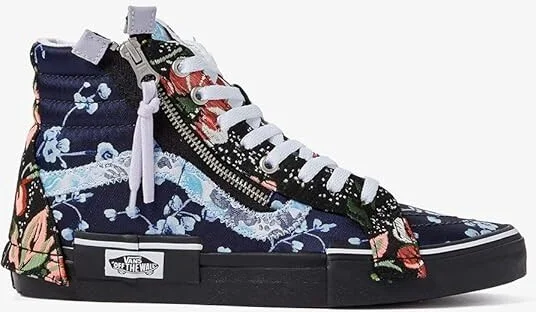 Vans SK8-Hi Reissue Cap (Florals) Women's Shoes Brocade/Black : 7.5 B - Medium, Suede/Canvas