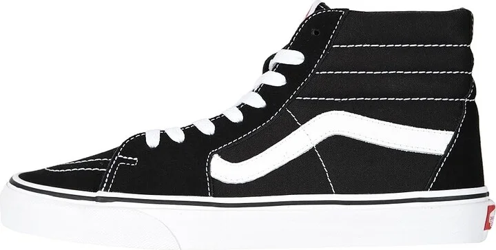 Vans SK8-Hi Shoes Black/White : Men's 6.5 - Women's 8 Medium, Canvas/Leather/Suede - Image 6