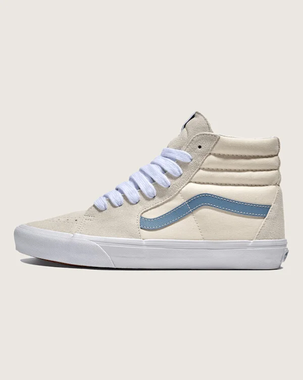 Vans Sk8-Hi Shoes (Cream / Citadel Blue) - 4.0 Boys 5.5 Women