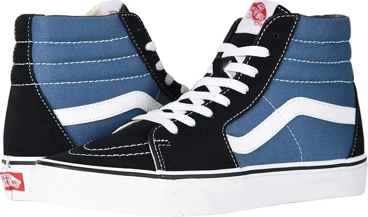 Vans SK8-Hi Shoes Navy : Men's 6.5 - Women's 8 Medium, Canvas/Leather/Suede