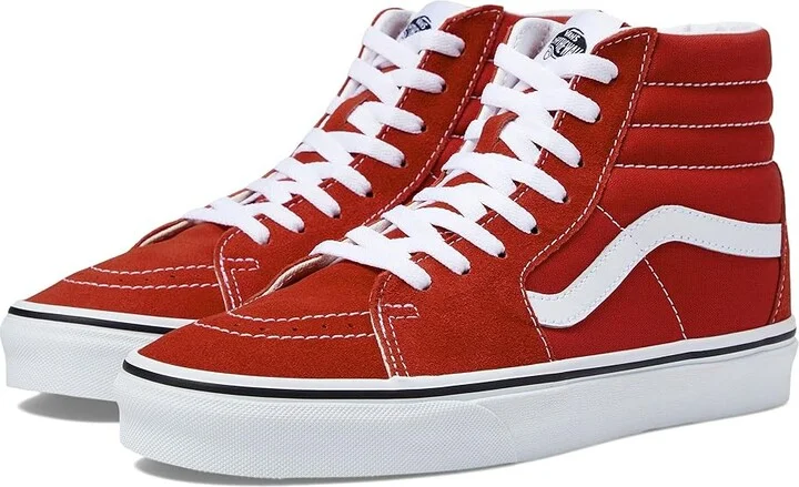 Vans SK8-Hi Shoes Racing Red/True White : Men's 10.5 - Women's 12 Medium, Suede