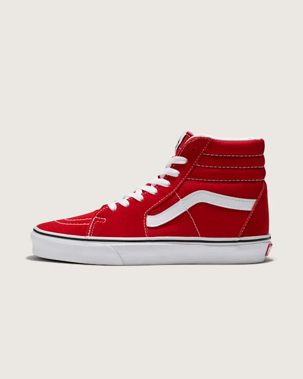 Vans Sk8-Hi Shoes (Racing Red / White) - 3.5 Boys 5.0 Women