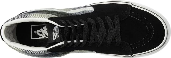 Vans Sk8-Hi Skate Shoes Brushed Plaid Olive/Black : Men's 5 - Women's 6.5 Medium, Rubber - Image 2