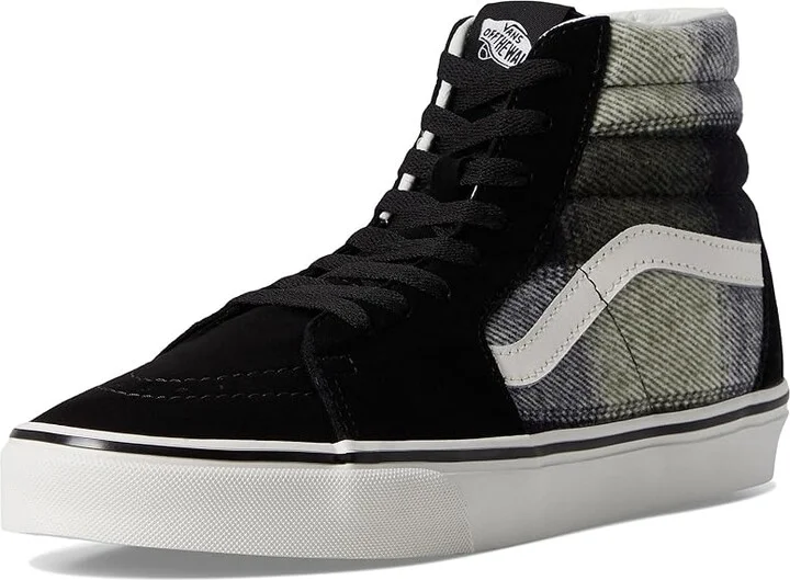 Vans Sk8-Hi Skate Shoes Brushed Plaid Olive/Black : Men's 5 - Women's 6.5 Medium, Rubber - Image 5