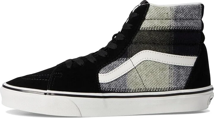 Vans Sk8-Hi Skate Shoes Brushed Plaid Olive/Black : Men's 5 - Women's 6.5 Medium, Rubber - Image 6