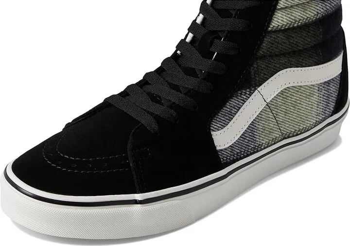 Vans Sk8-Hi Skate Shoes Brushed Plaid Olive/Black : Men's 5 - Women's 6.5 Medium, Rubber - Image 7