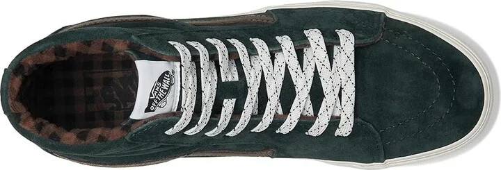 Vans Sk8-Hi Skate Shoes Pig Suede Plaid Scarab : Men's 4.5 - Women's 6 Medium, Canvas/Rubber/Suede - Image 2