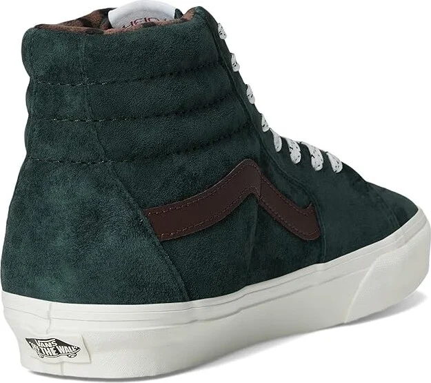 Vans Sk8-Hi Skate Shoes Pig Suede Plaid Scarab : Men's 4.5 - Women's 6 Medium, Canvas/Rubber/Suede - Image 4