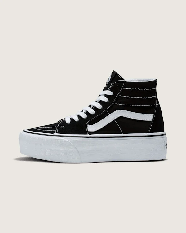 Vans Sk8-Hi Tapered Platform Shoes (Black) - 3.5 Boys / 5.0 Women