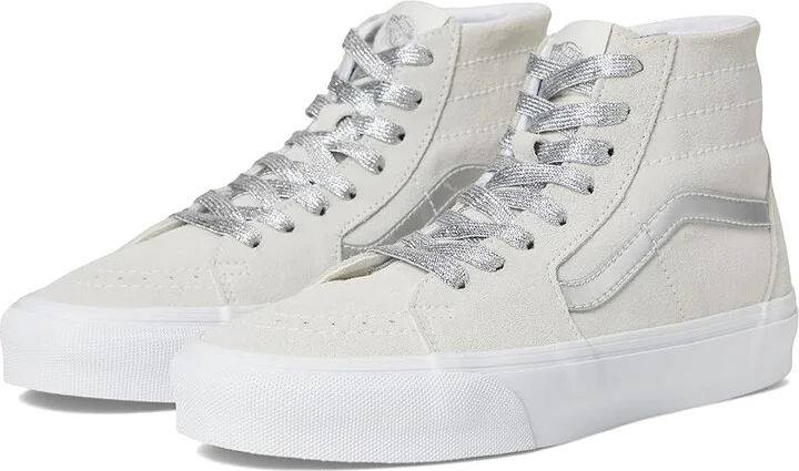 Vans Sk8-Hi Tapered Shoes High Shine Silver : Men's 5 - Women's 6.5 Medium, Canvas