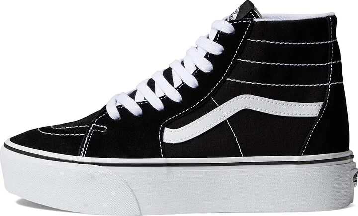 Vans Sk8-Hi Tapered Stackform Shoes Black/True White : Men's 3.5 - Women's 5 Medium, Canvas - Image 6
