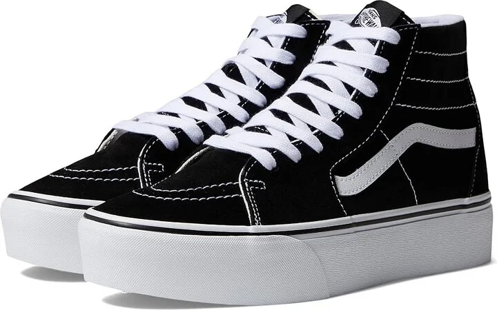 Vans Sk8-Hi Tapered Stackform Shoes Black/True White : Men's 3.5 - Women's 5 Medium, Canvas